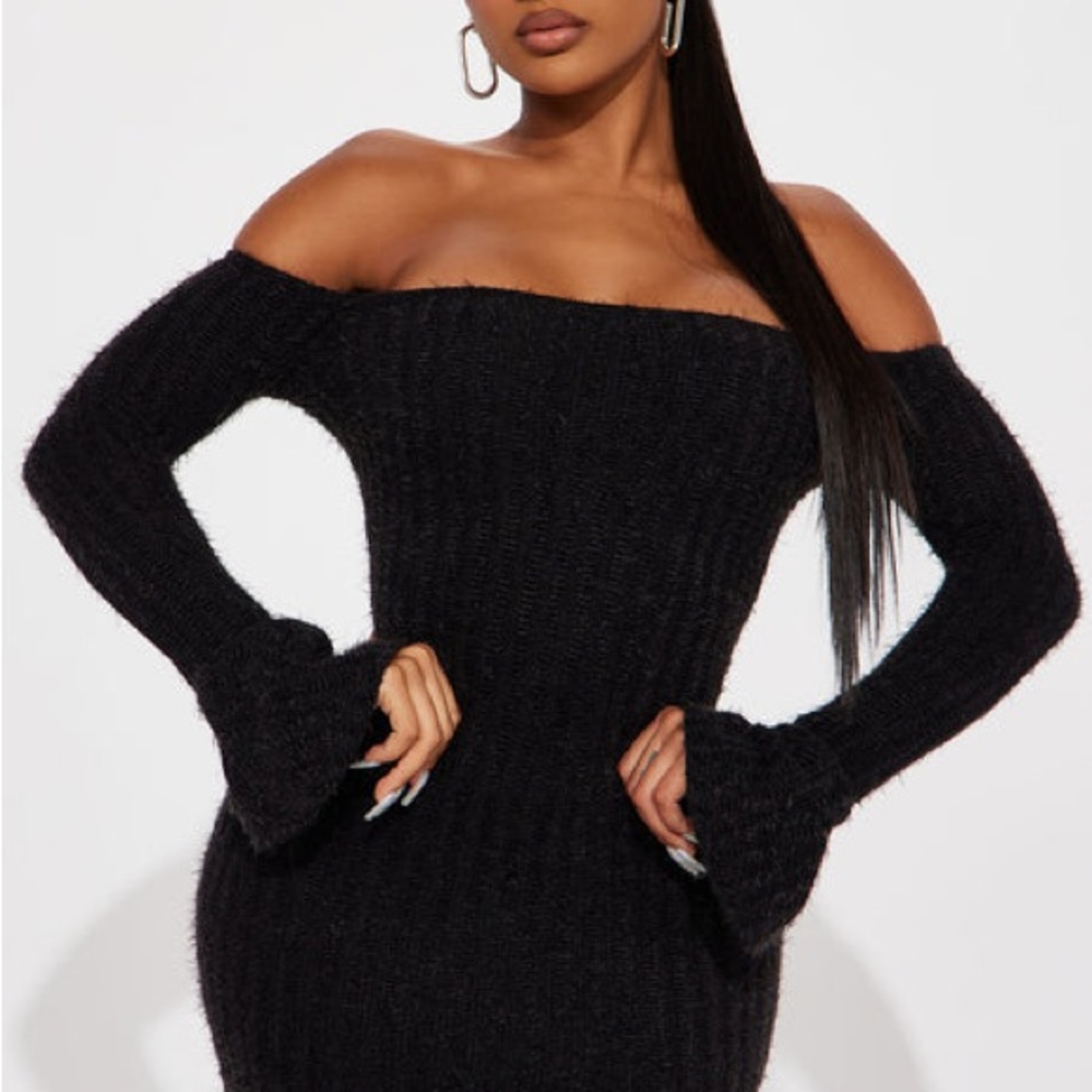 Fashion Nova Elegant Black Off-Shoulder Sweater